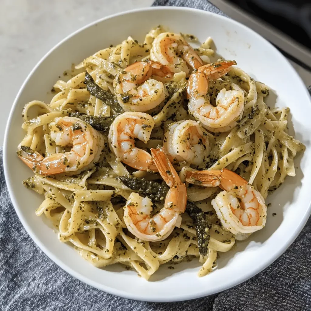 Creamy Pesto Shrimp Pasta