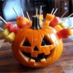 Jack-O-Lantern Fruit Kabobs