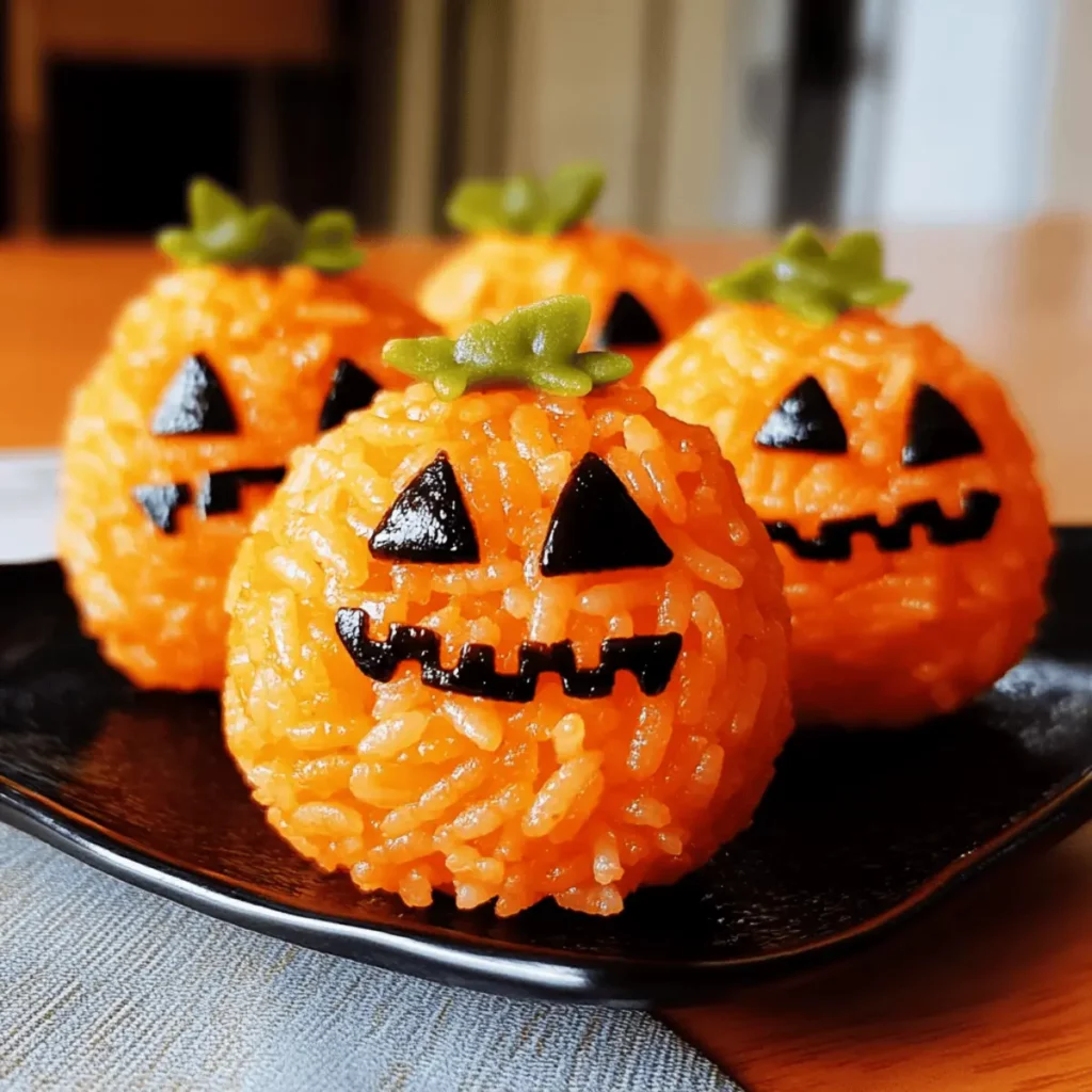 Jack-O’-Lantern Rice Balls