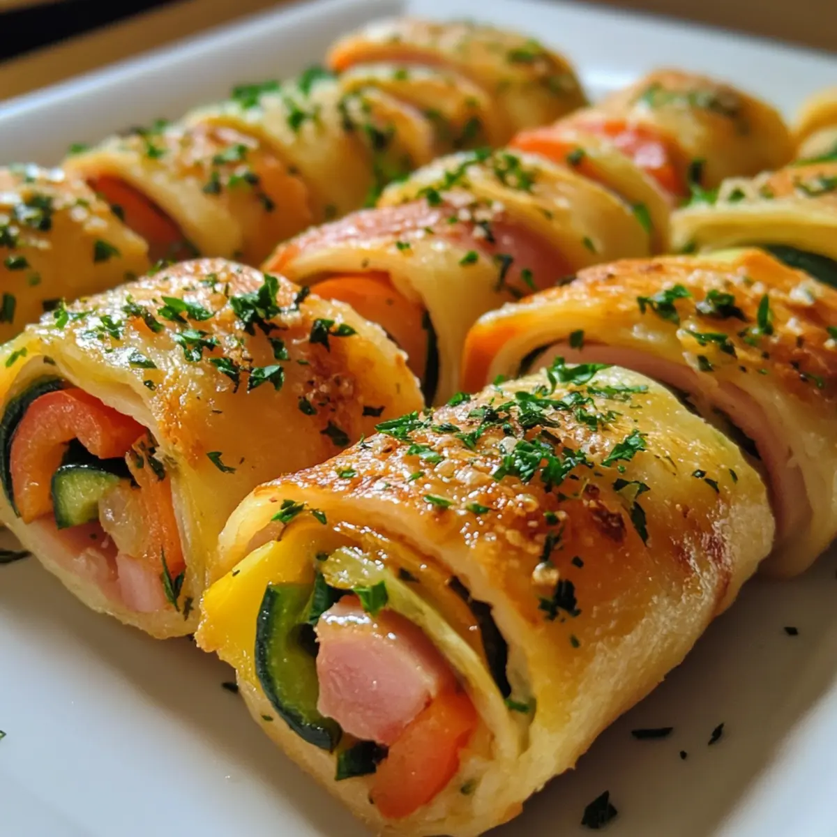 Crispy Ham Veggie Rollups