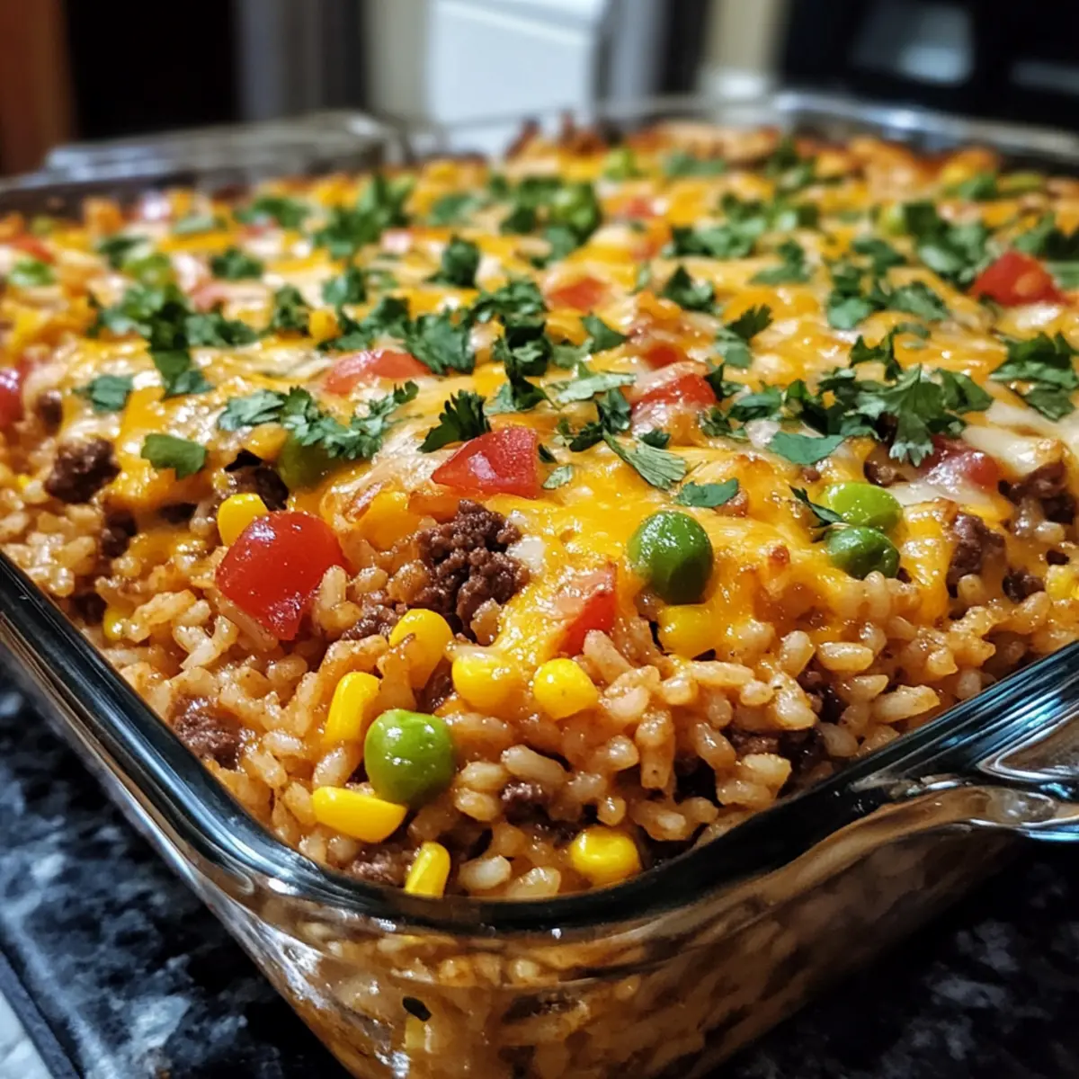 Baked Beef Taco Rice Casserole